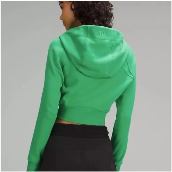RARE Lululemon scuba full zip cropped hoodie RACEWAY GREEN Sz 2 - Picture 5 of 9